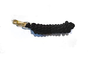 NATURE CHILD Horse/Pony Cotton Lead Rope with Brass Clip 1.8m (Black)