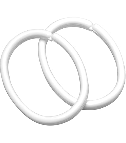 QUARKZMAN Duschvorhangringe 6 Stück - Kohlenstoffstahl Silber 19mm