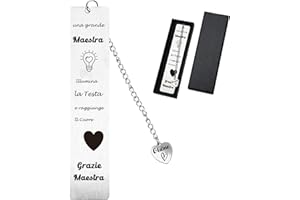 GUDOTRA Segnalibri Maestre Regalo Maestre Fine Anno Scolastico in Metallo Idea Regalo Maestre Natale Segnalibri per Maestra Idea Regalo Maestre Fine Anno (Modello 2)