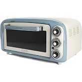 Ariete Vintage Oven Blue 0979/05 - Pizza Oven, 1380 Watt, 18 Liter Capacity, 3 Cooking Functions, Stainless Steel Hopper,