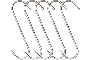 ARTOYS Fleischerhaken Edelstahl 304 Groß (20cm 5mm) - 5 Stück- Tragfähigkeit 100kg, Heavy-Duty Metzgerhaken, Räucherhaken Fischhaken,für Rehe, Ziegen und Schafe Rind, Schwein