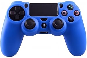 Greenzone ® Blue Pro Silicone Skin with Ribbed Handle Grip compatible with PS4 controller (UK Company)