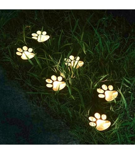 Solar-Lichterkette Mit Pfotenabdruck-Motiv – 5,1 M, 8 Lampen, IP65 Wasserdicht, 8 Beleuchtungsmodi