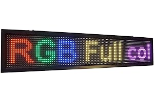 IDOR STORE Letrero luminoso LED RGB de color - WiFi - Con texto personalizado deslizante para negocio - Medidas 100 x 20 cm