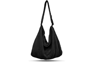 ONCCI Borsa a tracolla da donna, borse in velluto a coste Grande Shopper Tote Bag Borsa a tracolla Borsa a tracolla Casual Crossbody per la scuola Uni Ufficio Lavoro Viaggi Uscite Shopping