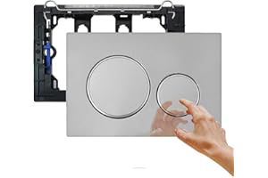 Empyreal Piastra di Scarico con Set di Leve di Scarico e Telaio di Montaggio, Placca di Attuazione Adatto a Geberit Sigma 20, Doppio Scarico, 1 Pezzo(Sfondo Cromato & Anelli in Argento).