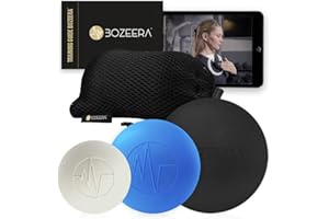 BOZEERA BALLE DE MASSAGE LACROSSE - Set de 3 PIECES Balle Lacrosse - Ball Massage Pied, Dos etc - Balle de Crosse 6,7&9 CM - Lacrosse Ball Set - Boule de Massage avec Vidéo (Français), Livret et Sac - Premium