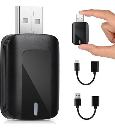 eMjollRay 2025 CarPlay Wireless Adapter und Android Auto Wireless Adapter 3 in 1 mit USB C/A/Buchse Plug & Play Verkabelt zu Wireless Adapter für Autos ab 2017 mit Verkabeltes Carplay/Android Auto