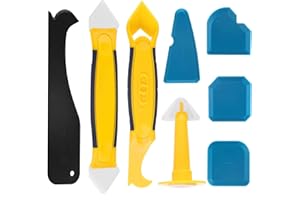 Soneer Silicone Sealant,Silicone RemoverTool,8pcs Caulking Tool Kit with Plastic Scraper/Caulk Remover/Nozzle Perfect for Bathroom Kitchen Floor Cornor.
