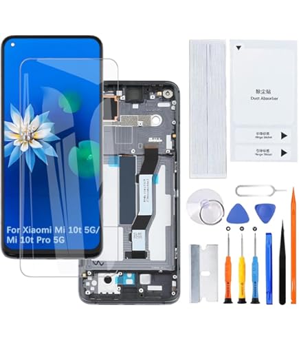 For Mi 10T Screen Replacement For Mi 10T Pro 5G LCD Display For Mi 10T Pro 5GTouch Screen Digitizer Assembly Repair Kits (with Frame, Black
