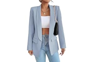 LIAOPUFUS Donna Blazer Slim Fit Maniche Lunghe Tuta con Risvolto Giacca da Ufficio Business con Tasche e Vari Colori Stile Casual Classico