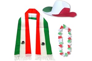 Sonia Originelli Fanset Fanartikel Fanhut Blumenkette Fanschal WM EM Farbe: Mexiko