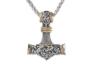 Thorshammarralsband, vikingahalsband, herrhalsband, rostfritt stål, vikingahalsband för män, nordiskt vikingahange för pojkar