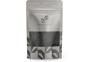 WabiFlur - Sabbia Fine Naturale Nera per Acquari e Acquaterrari | Granuli da 1 mm | Ideale per Piante Rosse e Layout Vulcanici, Confezione da 1 kg.