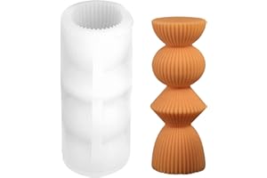 Bncxdc Candle Moulds for Candle Making, 3D DIY Pillar Candle Moulds, Silicone Autumn Christmas Candle Moulds, Make Your Own Candles for Making Wax Candles, Soaps, Crafts, 6.0 x 13.8 cm