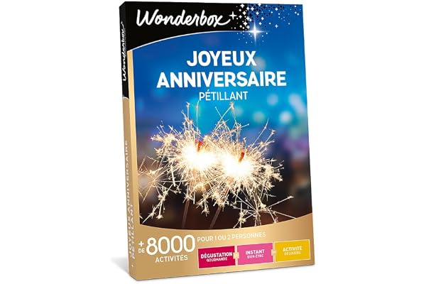 Wonderbox - Joyeux Anniversaire Pétillant - Coffret Cadeau - Idée Cadeau Multi Activités