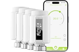 Maxcio WLAN Heizkörperthermostat, Smartes Digital Heizung Thermostat, Zeitplan per APP- Sprachsteuerung, Heizkosten sparen - WiFi Gateway erforderlich