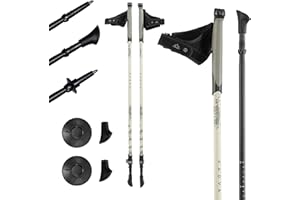 KADVA Bâtons de Marche Nordique Nordic Walking HALNA Couleur Vert avec Taille Réglable 84-135 cm Système de Blocage Rapide Quick Lock pour Un Blocage Stable et Sécurisée