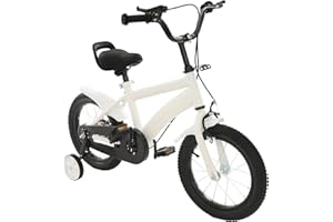 AOOUNGM Vélo pour Enfant de 14 Pouces avec Roues d'entraînement et Garde-Boue, Hauteur Assise/Guidon réglable, équilibre et pédale, à partir de 3 Ans