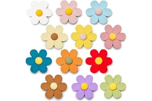 ‎SUNURS SUNURS 3D Blumen Süß Kühlschrankmagnete, Bunt Stark Dekoration Groß Magnete für kühlschrank Magnettafel Whiteboard Pinnwand Tafel Büro (Groß & 12 Stück)