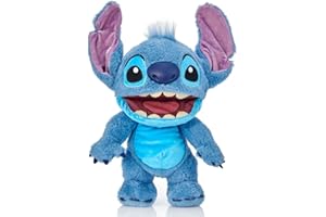 WOW! STUFF Disney Chatty Stitch Deluxe Puppetronic, Interaktive Animatronik Puppe mit über 50 Sounds, spricht und bewegt Sich, Größe ca. 30 cm, für Kinder und Erwachsene, Blau