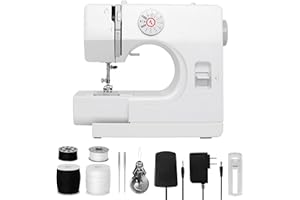 WENMILY Nähmaschine, verbesserte Multifunktions-Nähmaschine, Mini-Nähmaschine, 12 Arten von Stichnähen, Doppelfaden, zwei Geschwindigkeiten, Rückwärtsnähen, tragbare Nähmaschine für Anfänger