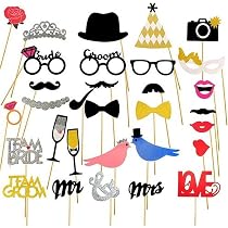 Bczhieulw 30 Pièces Accessoire Photobooth pour Mariage et Anniversaire - Deco Fête, Décoration de Célébration Bczhieulw 30 Pièces Accessoire Photobooth pour Mariage et Anniversaire - Deco Fête, Décoration de Célébration