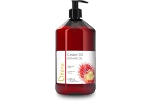 OÏLÉNA Aceite de Ricino Puro, Castor Oil, Acelera el Crecimiento del Pelo, Pestañas, Barba y Uñas. Prensado en Frío. Sérum Anticaída 100% Vegano 500 ml
