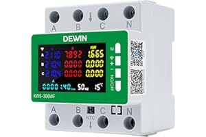 Wattive WiFi Compteur Electrique Triphasé, 9 en 1 Compteur d'énergie AC 85-290V 80A Tuya Smart Meter Wattmetre 3 Phasé Compteur d'électrique LED KWh Voltmètre Ampèremètre avec Protection Multiple