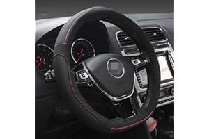 HONCENMAX Tipo D Vehículo Cubierta del Volante Coche Protector del Volante Universal Diámetro 38cm (15 ") Forma de D [Cubierta de Volante de Fondo Plano]