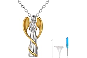 Richsteel Edelstahl Memorial Urne Kette mit Anhänger Lebensbaum/Hund FUßabdruck/Katze/Dog Tag mit Gravur Feuerbestattung Kette als Erinnerung Schmuck für Unisex