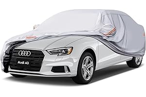 GUNHYI Autoabdeckung Wasserdicht und atmungsaktiv, Abdeckplane Geeignet für Audi A3, Peugeot 308 CC, VW EOS, Vollgarage Autoplane mit 6 Schichten Material zum Schutz vor Schnee, Sonne.(Bis zu 450 cm)