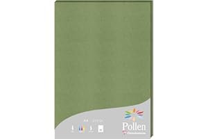 Clairefontaine 24270C - Un Étui de 25 Feuilles - Format A4 (21x29,7cm) - 210g/m² - Coloris Vert Sauge - Papier d'Invitation Evènements et Correspondance - Gamme Pollen - Papier Premium Lisse