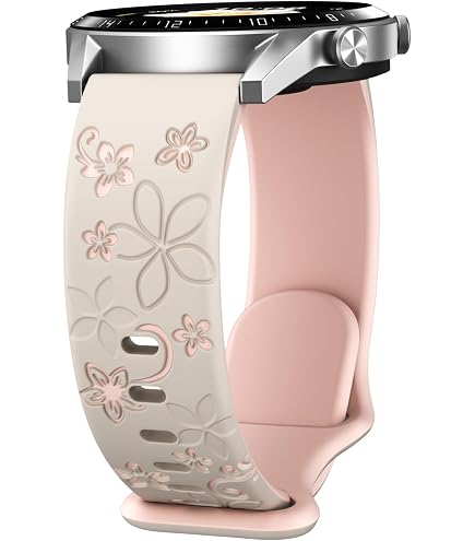 Bracelet Silicone Fleuri 22mm Pour Garmin - Compatible Vivoactive 4, Venu, Forerunner - 3