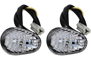 KEENSO 1 Pair Motorcycle LED Turn Lights Turn Indicator Lamp Flush Mount for Y amaha R1 R6 R6S(Clear)