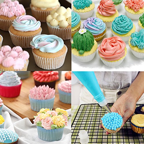 38 Spritztüllen Set Rainbrace, ink. 32 Stücke Garniertülle, 2 Spritzbeutel, 2 Blumennägeln und 2 Kunststoff Kupplungen für Gebäck, Keksen, Kuchen und Torten Deko - 6