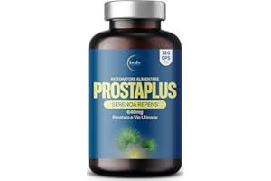 KREALIS Prostaplus - Serenoa Repens 640mg, 180 Capsule (fino A 6 Mesi Di Trattamento), Saw Palmetto, Prostata Integratore, Formula Potente Con 6 Estratti Mirati Per Il Benessere Completo Dell’uomo
