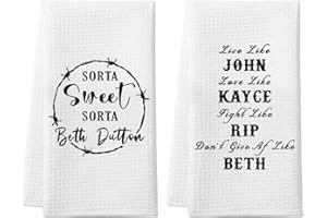 Homythe Sorta Sweet Sorta Beth Dutton Gifts, 2 Pack Dutton TV Show Kitchen Towels, Super Absorbent Waffle Weave Dish Towel, Vintage Farmhouse Kitchen Decor