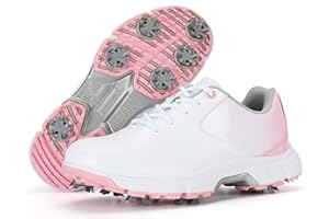 LZQpearl Damen Golfschuhe, Superstabile Golfstiefel Mit Spikes, Klassische Damen Atmungsaktive Leichte Laufschuhe, Professionelle wasserdichte Golf Sport Sneaker Zum Schnüren