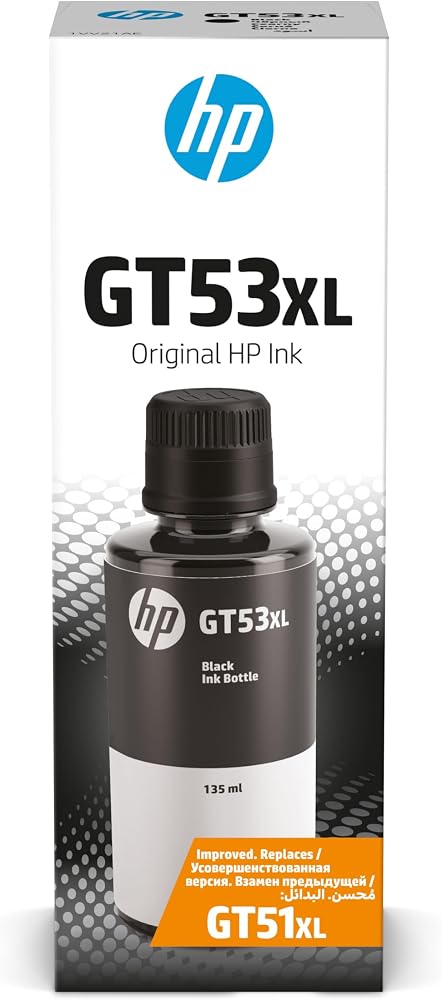 HP 1VV21AE GT53XL Şişe Mürekkep, Siyah