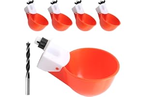 LoQuick Bebedero Gallinas 5 piezas, DIY Agua para Pollos Automática Kit,Comedero con Dispensador y Taladro,para Palomas, Palomas Codornices, Gallinas, Patos, Gansos y Otras Aves y Aves de Corral