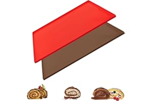 Fokroin 2 piècesMoule à biscuits en silicone，Tapis à gâteau roulé suisse，Tapis de cuisson pour four résistant à la chaleur et aux brûlures， pour biscuit pizza pain mousse