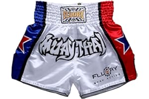 FLUORY Short Muay Thai,Haute Qualité Short Boxe Thaï Short MMA Kick Boxing pour Femme Homme Enfant Compétition D'entraînement de Combat.