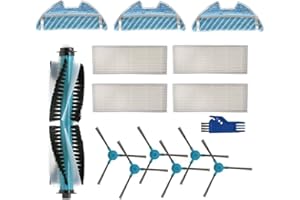 Fransande - Accesorio para robot aspirador Conga 1490 piezas de recambio Pack de 1 cepillo principal, 4 filtros Hepa, 6 cepillos laterales, 3 válvulas