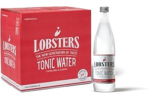 ‎LOBSTERS THE NEW GENERATION OF TASTE Lobsters - Tonic Water - 12 x 0,5l - Extra Dry and Classic - Erfrischend mit subtiler Bitterkeit durch Chinin, Made in Austria, Zuckerreduziert & ohne Farbstoffe, Perfekt für cocktail mix, Gin Tonic
