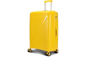 FLYMAX Premium 24" Medium Suitcase 4 Wheel Lightweight Hard Shell PP Luggage 75L Yellow