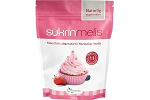 SukrinMelis - Naturligt, Kalorifritt florsocker, Finmalt sötningsmedel av erythritol och stevia, Sötningsgrad 1:1, Perfekt till bakning och glasyr, Keto, Lågkolhydratskost, Noll i GI, Vegansk, 400 g