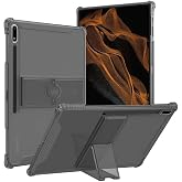 Samsung Galaxy Tab S9 FE Plus/S10 Plus/S9 Plus ile uyumlu Kılıf Darbelere Dayanıklı Şeffaf Kapak X610-16-810-18 X820 Siyah