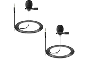 CaTeFo Lot de 2 microphones cravate pour DJI Mic 2 et émetteur Rode sans fil GO2 Pro, micro Lav omnidirectionnel TRS 3,5 mm pour Vlog Interview Streaming – LM2