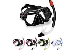 ZHYEQINGRUI Snorkel Mask Dry Snorkel Set Anti-Fog Anti-Leak Diving Mask with Swimmming Goggles Snorkeling Packages for Adult, Kids